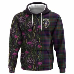 ScotsTee Shop Scottish MacDonald (McDonald) of Clanranald Family Crest Tartan Hoodie Scottish Thistle Flower Half Style