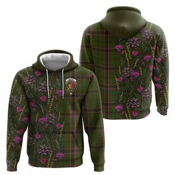 ScotsTee Shop Scottish Murphy Family Crest Tartan Hoodie Scottish Thistle Flower Half Style
