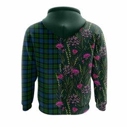 ScotsTee Shop Scottish McCoy Family Crest Tartan Hoodie Scottish Thistle Flower Half Style