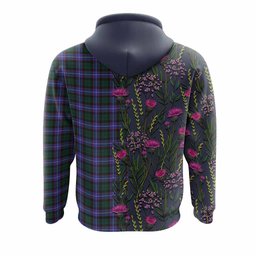 ScotsTee Shop Scottish Hunter (Hunterston) Family Crest Tartan Hoodie Scottish Thistle Flower Half Style