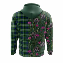 ScotsTee Shop Scottish Mow Family Crest Tartan Hoodie Scottish Thistle Flower Half Style