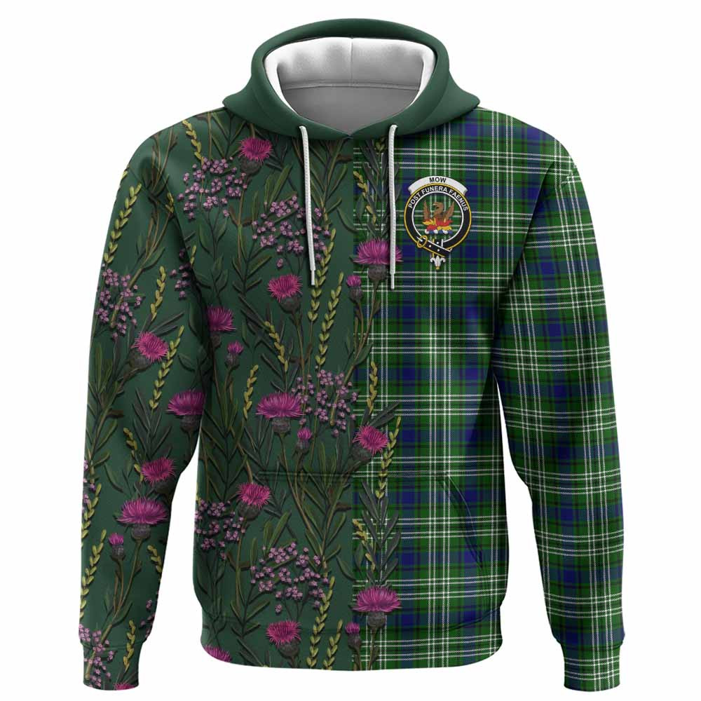 ScotsTee Shop Scottish Mow Family Crest Tartan Hoodie Scottish Thistle Flower Half Style
