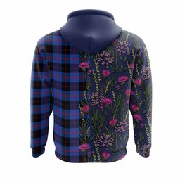 ScotsTee Shop Scottish Maule Family Crest Tartan Hoodie Scottish Thistle Flower Half Style