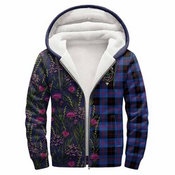ScotsTee Shop Scottish Maule Family Crest Tartan Hoodie Scottish Thistle Flower Half Style