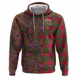 ScotsTee Shop Scottish MacKintosh (McKintosh) Family Crest Tartan Hoodie Scottish Thistle Flower Half Style