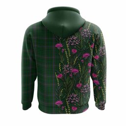 ScotsTee Shop Scottish MacRae (McRae) Family Crest Tartan Hoodie Scottish Thistle Flower Half Style