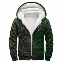 ScotsTee Shop Scottish MacRae (McRae) Family Crest Tartan Hoodie Scottish Thistle Flower Half Style