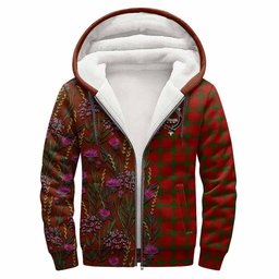 ScotsTee Shop Scottish MacDonald (McDonald) of Sleat Family Crest Tartan Hoodie Scottish Thistle Flower Half Style