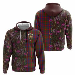 ScotsTee Shop Scottish Gow Family Crest Tartan Hoodie Scottish Thistle Flower Half Style