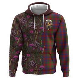 ScotsTee Shop Scottish Gow Family Crest Tartan Hoodie Scottish Thistle Flower Half Style