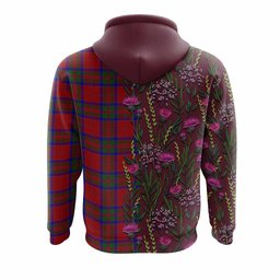 ScotsTee Shop Scottish MacGillivray (McGillivray) Family Crest Tartan Hoodie Scottish Thistle Flower Half Style