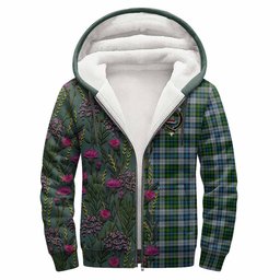 ScotsTee Shop Scottish MacNeil (McNeil) Family Crest Tartan Hoodie Scottish Thistle Flower Half Style