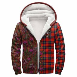 ScotsTee Shop Scottish Ruthven Family Crest Tartan Hoodie Scottish Thistle Flower Half Style
