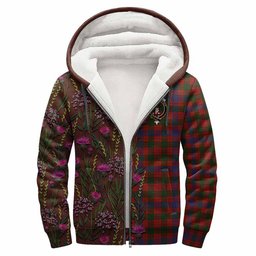 ScotsTee Shop Scottish Ross Family Crest Tartan Hoodie Scottish Thistle Flower Half Style
