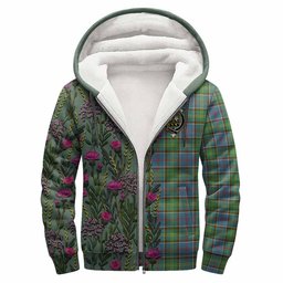 ScotsTee Shop Scottish Whitelaw Family Crest Tartan Hoodie Scottish Thistle Flower Half Style
