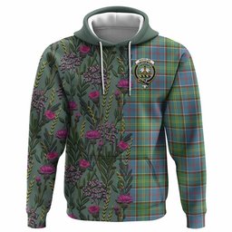 ScotsTee Shop Scottish Whitelaw Family Crest Tartan Hoodie Scottish Thistle Flower Half Style