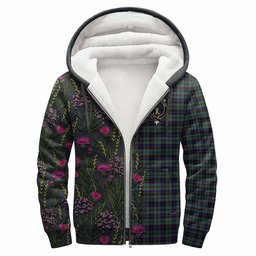 ScotsTee Shop Scottish Stephenson (Stevenson) Family Crest Tartan Hoodie Scottish Thistle Flower Half Style