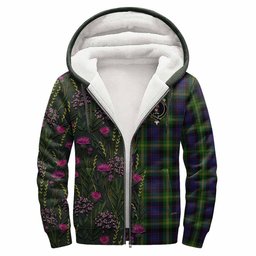 ScotsTee Shop Scottish Watson Family Crest Tartan Hoodie Scottish Thistle Flower Half Style