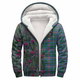 ScotsTee Shop Scottish Ralston Family Crest Tartan Hoodie Scottish Thistle Flower Half Style