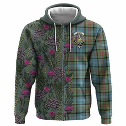 ScotsTee Shop Scottish Paisley Family Crest Tartan Hoodie Scottish Thistle Flower Half Style