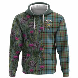 ScotsTee Shop Scottish Paisley Family Crest Tartan Hoodie Scottish Thistle Flower Half Style