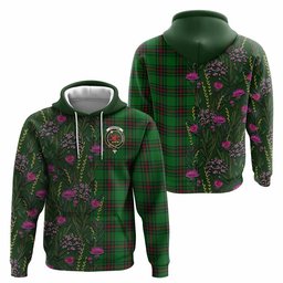 ScotsTee Shop Scottish Primrose Family Crest Tartan Hoodie Scottish Thistle Flower Half Style