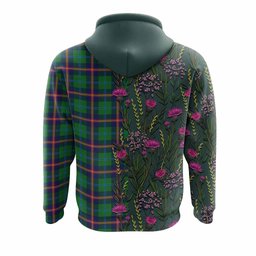ScotsTee Shop Scottish Young Family Crest Tartan Hoodie Scottish Thistle Flower Half Style