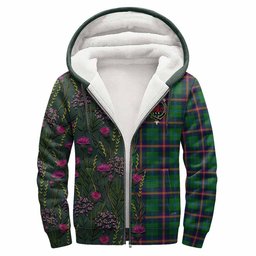 ScotsTee Shop Scottish Young Family Crest Tartan Hoodie Scottish Thistle Flower Half Style