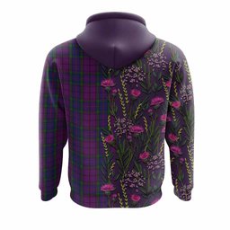 ScotsTee Shop Scottish Wardlaw Family Crest Tartan Hoodie Scottish Thistle Flower Half Style