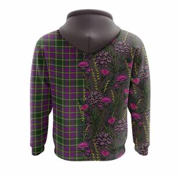 ScotsTee Shop Scottish Taylor (Tailyour) Family Crest Tartan Hoodie Scottish Thistle Flower Half Style