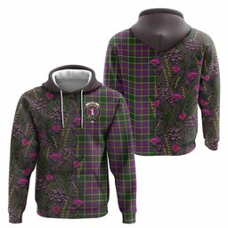 ScotsTee Shop Scottish Taylor (Tailyour) Family Crest Tartan Hoodie Scottish Thistle Flower Half Style