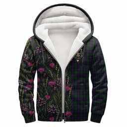 ScotsTee Shop Scottish Urquhart Family Crest Tartan Hoodie Scottish Thistle Flower Half Style