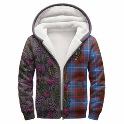 ScotsTee Shop Scottish Skirving Family Crest Tartan Hoodie Scottish Thistle Flower Half Style
