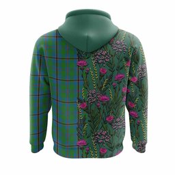 ScotsTee Shop Scottish Snodgrass Family Crest Tartan Hoodie Scottish Thistle Flower Half Style