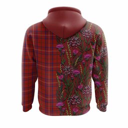 ScotsTee Shop Scottish Rose Family Crest Tartan Hoodie Scottish Thistle Flower Half Style