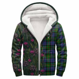 ScotsTee Shop Scottish Paterson Family Crest Tartan Hoodie Scottish Thistle Flower Half Style