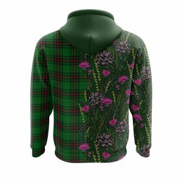 ScotsTee Shop Scottish Orrock Family Crest Tartan Hoodie Scottish Thistle Flower Half Style