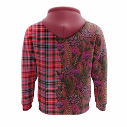 ScotsTee Shop Scottish Udny Family Crest Tartan Hoodie Scottish Thistle Flower Half Style