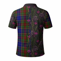 ScotsTee Shop Scottish Beattie (Beatty) Family Crest Tartan Polo Shirt Scottish Thistle Flower Half Style