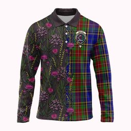 ScotsTee Shop Scottish Beattie (Beatty) Family Crest Tartan Polo Shirt Scottish Thistle Flower Half Style