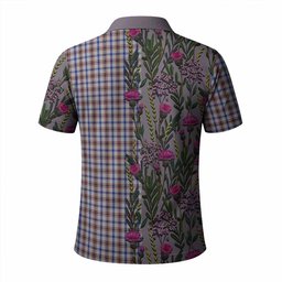 ScotsTee Shop Scottish Boswell Family Crest Tartan Polo Shirt Scottish Thistle Flower Half Style