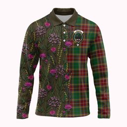 ScotsTee Shop Scottish Baxter Family Crest Tartan Polo Shirt Scottish Thistle Flower Half Style