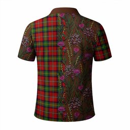 ScotsTee Shop Scottish Boyd Family Crest Tartan Polo Shirt Scottish Thistle Flower Half Style