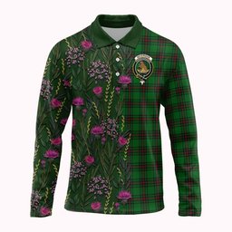 ScotsTee Shop Scottish Beveridge Family Crest Tartan Polo Shirt Scottish Thistle Flower Half Style