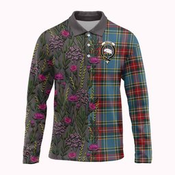 ScotsTee Shop Scottish Beaton Family Crest Tartan Polo Shirt Scottish Thistle Flower Half Style