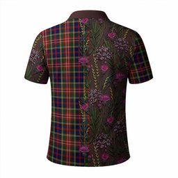 ScotsTee Shop Scottish Christie Family Crest Tartan Polo Shirt Scottish Thistle Flower Half Style