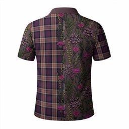 ScotsTee Shop Scottish Carnegie Family Crest Tartan Polo Shirt Scottish Thistle Flower Half Style