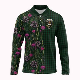 ScotsTee Shop Scottish Graham Family Crest Tartan Polo Shirt Scottish Thistle Flower Half Style