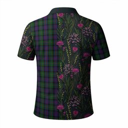 ScotsTee Shop Scottish MacCallum (McCallum) Family Crest Tartan Polo Shirt Scottish Thistle Flower Half Style