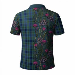 ScotsTee Shop Scottish Keith Family Crest Tartan Polo Shirt Scottish Thistle Flower Half Style